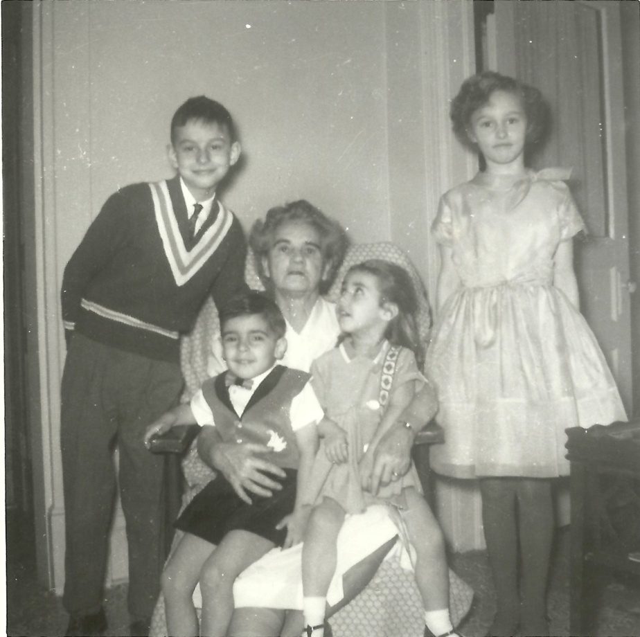 Grandmother Lena LePage, who suffered from Alzheimer's disease, lived with the family on Rue Murray.  Pictured are children Dave, Ann (now missing), Robert (5) and Linda (4).